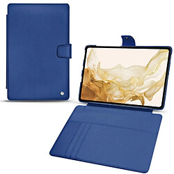 Housse cuir Samsung Galaxy Tab S8 - Rabat portefeuille - Bleu océan ( Nappa - Pantone #15458a) - NOREVE