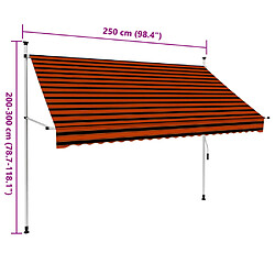 vidaXL Auvent manuel rétractable 250 cm Orange et marron pas cher