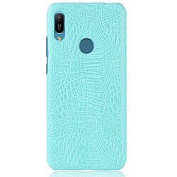 Wewoo Coque PC antichoc texture crocodile + PU pour Huawei Y6 2019 vert