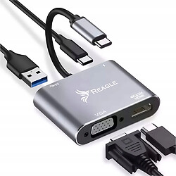 GUPBOO Hub Adaptateur USB-C HDMI 4k VGA USB MacBook PD 100W,JL481