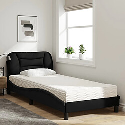 Avis Vidaxl Lit avec matelas noir 80x200 cm tissu