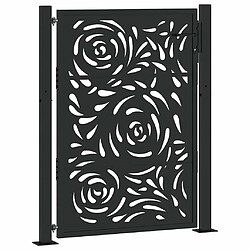 vidaXL Portail de jardin noir 105x130 cm acier conception de flamme