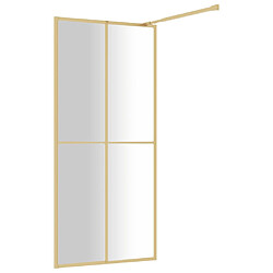 Acheter vidaXL Paroi de douche avec verre ESG transparent doré 90x195 cm