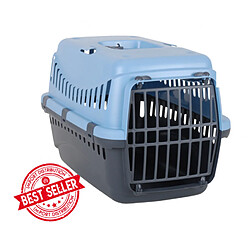 Acheter Lot de 2 DOGI PANIER DE TRANSPORT CAISSE DE TRANSPORT CAGE DE TRANSPORT CHIENS ET CHATS GIPSY BLEU ET GRIS ANTRACITE 45X30X30CM+Dogi