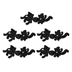 5 Paires De Boutons De Grenouille De Noeud Chinois De Poisson Rouge Pour Hanfu Hangbag DIY Black