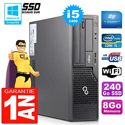 PC Fujitsu Esprimo E500 E85+ SFF Core I5-2400 RAM 8Go Disque 240 Go SSD Wifi W7 - Occasion