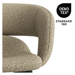 Avis Moloo TRAVIS-Fauteuil de table en tissu Bouclé Grège et métal noir