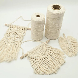 100m Cordon De Coton Macramé Pour Tenture Murale Bricolage Corde De Coton Capteur De Rêves 4mm pas cher