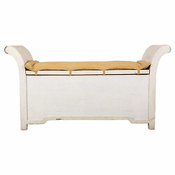 Banc Alexandra House Living Blanc Coton Bois de manguier 42 x 63 x 120 cm