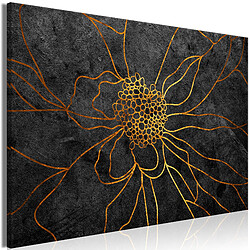 Artgeist Tableau - Flower in Gold (1 Part) Wide [120x80]