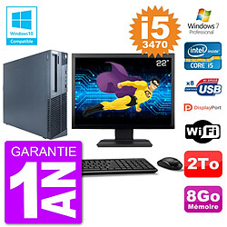 PC Lenovo M82 SFF Ecran 22" i5-3470 RAM 8Go Disque 2To Graveur DVD Wifi W7 - Occasion