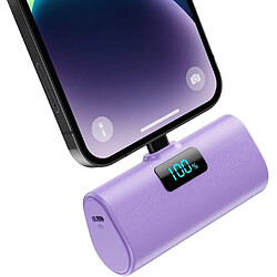 SANAG Mini Batterie Externe Pour Iphone 5200Mah Power Bank Ultra-Compact Et Léger 20W Pd Charge Rapide Chargeur Externe Avec Écran Lcd, Petit Batterie Portable Compatible Avec Ipohone 14/13/11/X/8/Se-Violet