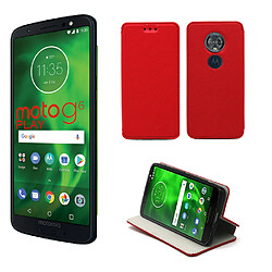 Motorola Moto G6 PLAY / Moto E5 4G : Etui rouge Slim Style Cuir avec stand - Housse noire coque anti choc de protection smartphone pour (Lenovo) Moto G 6 PLAY smartphone 2018 - Accessoires pochette case XEPTIO