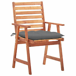 Maison Chic Lot de 2 Chaises à dîner d'extérieur avec coussins | Fauteuil chaises à manger d'extérieur Acacia massif -GKD27234