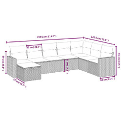 Avis vidaXL Salon de jardin 8 pcs avec coussins marron résine tressée