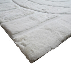 Avis Thedecofactory CONFORTABLE CERCLES - Tapis à relief cercles extra-doux blanc 160x230