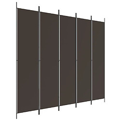 vidaXL Cloison de séparation 5 panneaux Marron 250x220 cm Tissu