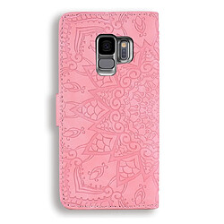 Avis Wewoo Coque Étui en cuir gaufré à motif de mollet plié design double avec fentes pour portefeuille et porte-cartes Galaxy S9 rose