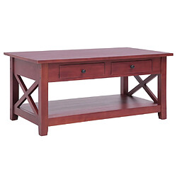 vidaXL Table basse Marron 100x55x46 cm Bois d'acajou massif