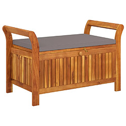 Helloshop26 Banc de jardin meuble de patio d'extérieur terrasse de rangement de jardin avec coussin 91 cm bois d'acacia 02_0011809