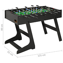 vidaXL Table de football pliante 121 x 61 x 80 cm Noir pas cher