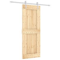 vidaXL Porte coulissante et kit de quincaillerie 80x210 cm pin massif