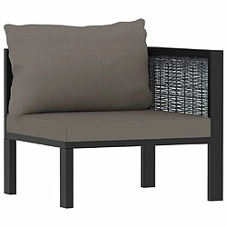 Acheter Maison Chic Canapé à 2 places,Sofa de Salon,Canapé droit avec coussins Anthracite Résine tressée -GKD150802