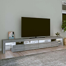 Avis Maison Chic Meubles TV avec lumières LED - Banc TV pour salon Sonoma gris 260x36,5x40 cm -MN59284