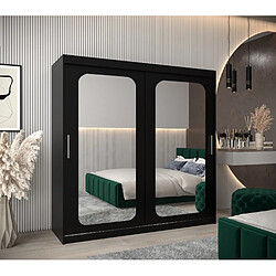 Abiks Meble Armoire PROMO T3 À Portes Coulissantes 200/200/62 2 Portes (Noir/Noir)