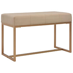 Helloshop26 Banquette pouf tabouret meuble banc 80 cm beige velours 3002049