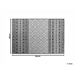 Beliani Tapis extérieur au motif ethnique noir et blanc 180 x 240 cm NARLI