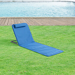 Lot de 2 Matelas de Plage Donostia Dossier Inclinable Acier Polyester Bleu [en.casa]