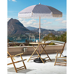 Beliani Parasol de jardin d 150 cm noir et blanc MONDELLO