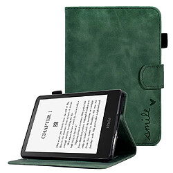 Etui en PU motif en forme de cœur avec support et porte-cartes pour votre Amazon Kindle Paperwhite (2015)/2 (2015)/3 (2015)/4 (2018) - vert