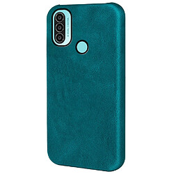 Coque en TPU + PU cyan pour votre Motorola Moto E20/E30/E40