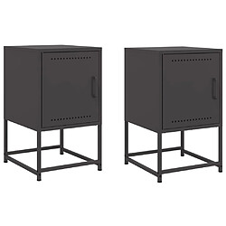 vidaXL Tables de chevet 2 pcs noir 36x39x60,5 cm acier