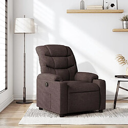 vidaXL Fauteuil inclinable Marron foncé Tissu