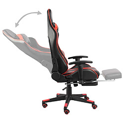 Maison Chic Chaise de jeu, Chaise gaming pivotante avec repose-pied, Fauteuil gamer,Chaise de Bureau Rouge PVC -GKD51749 pas cher