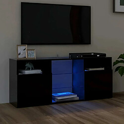 Maison Chic Meubles TV avec lumières LED - Banc TV pour salon noir 120x30x50 cm -MN41212