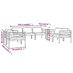 vidaXL Salon de jardin 7 pcs avec coussins Aluminium Anthracite pas cher