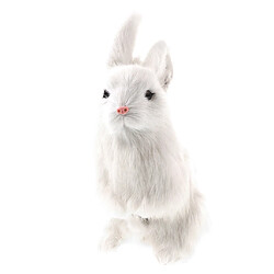 simulateur réaliste animal figure crocheté lapin jouet enfant cadeau d'anniversaire blanc