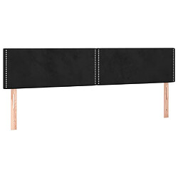 Maison Chic Lot de 2 Têtes de lit design pour chambre - Décoration de lit Noir 100x5x78/88 cm Velours -MN14672