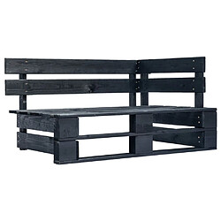 Maison Chic Banc d'angle palette de jardin | Banc d'extérieur bois noir -GKD11275