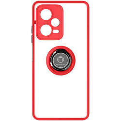 Avizar Coque pour Xiaomi Redmi Note 12 Pro Plus 5G Bague Métallique Support Vidéo Rouge