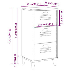 vidaXL Table de chevet VIKEN blanc bois d'ingénierie pas cher