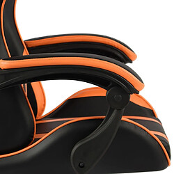 Acheter vidaXL Fauteuil de jeux vidéo et repose-pied Noir et orange Similicuir