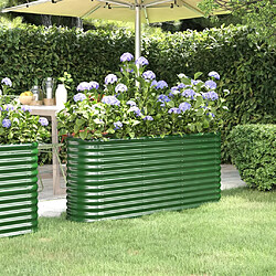 vidaXL Lit surélevé de jardin Acier enduit de poudre 152x40x68 cm Vert