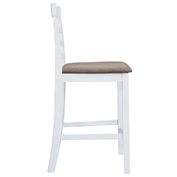 Acheter vidaXL Chaises de bar lot de 2 blanc tissu