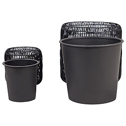 Acheter Beliani Lot de 2 pots de fleurs BRODIEA Polyrotin Noir