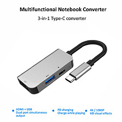 Avis Universal USB Type C 3.1 à HDMI 2 USB 3.0 Adaptateur HDMI USB Vidéo 4K PD Apple Notebook/Pro/Hub